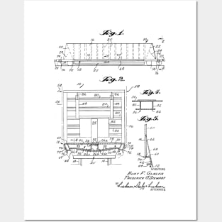 Gondola Railway Car Vintage Patent Hand Drawing Posters and Art